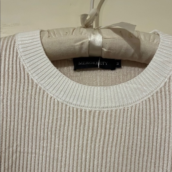 White Ribbed Men's Sweater​ - Picture 2 of 6